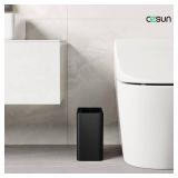 Cesun Small Bathroom Trash Can 2.1 Gallon Wastebasket, Modern Metal Garbage Can Office Waste Basket, Matte Black Stainless Steel Trash Bin for Bedroom, Home Office, Toilet, rv, Near Desk, Under Sink