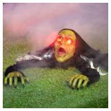 JOYIN Halloween Decoration Outdoor Zombie Groundbreaker, Halloween Outside Zombie Decor with Sound and Flashing Eyes, Scary Groundbreaker for Yard Lawn Graveyard Decorations, Haunted House Prop