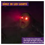 JOYIN Halloween Decoration Outdoor Zombie Groundbreaker, Halloween Outside Zombie Decor with Sound and Flashing Eyes, Scary Groundbreaker for Yard Lawn Graveyard Decorations, Haunted House Prop
