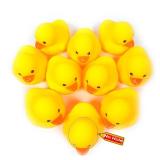 Kalafona Waterproof No Squeak No Hole No Bebe Noise 10 Pcs 3 Inch Rubber Funny Yellow Ducky Duck Bath Pool Toy Without Hole for Kid Shower Bathtub Toy Birthday Party Decor Cake Topper in Bulk