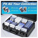 boldblox Large Graded Card Storage Box 4-Row with Combo Lock - Sports Trading Cards Case for 150+ Slabs, 540+Toploaders or 1500+ Loose Cards