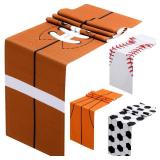 Oudain 4 Pcs Sports Theme Table Runner 72 x 13 Inch Baseball Football Soccer Basketball Birthday Party Runner Decorations for Kitchen Dining Home Soccer Birthday Party Decoration