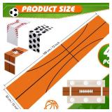 Oudain 4 Pcs Sports Theme Table Runner 72 x 13 Inch Baseball Football Soccer Basketball Birthday Party Runner Decorations for Kitchen Dining Home Soccer Birthday Party Decoration
