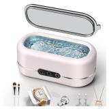 BYASKZIV Ultrasonic Jewelry Cleaner, Upgraded 48KHz Ultrasonic Cleaner Machine with 304 Stainless Steel for Jewelry, Eyeglasses, Rings, Dentures, Watch Strapï¼Light Pinkï¼