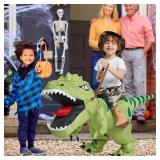 One Casa Inflatable Dinosaur Costume Kids,Blow Up Ride T Rex Suit,Halloween Costumes for Boys Girls (With Hat, 2-3YRS)