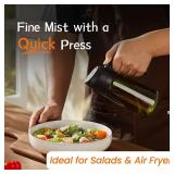 TrendPlain - Original 16oz/470ml Olive Oil Dispenser Bottle for Kitchen Gadgets and Air Fryer Accessories - Olive Oil Sprayer for Cooking w/Stickers - Black