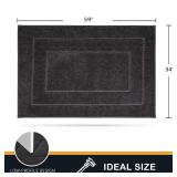 PURRUGS Dirt Trapping Door Mat 34" x 59", Non-Slip/Skid Machine Washable Entryway Area Rug, Dog Doormat, Super Absorbent Welcome Mat for Muddy Wet Shoes and Paws, Charcoal