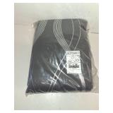 NICETOWN Extra Long Blackout Curtains for Large Window, Foil Printed Wave Lines Energy Saving Thermal Insulated Blackout Draperies for Kids Nursery Boys Bedroom (1 Pair, 52 inches by 108 inches, Grey)