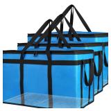 Bodaon Large 3-Pack Insulated Food Delivery Bag with hard bottom, Rideshare Delivery Bag, XXXL Pizza Cooler Bags, Thermal Cold/Hot Styrofoam Carrier for Travel/Shopping/Catering/Car