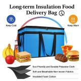 Bodaon Large 3-Pack Insulated Food Delivery Bag with hard bottom, Rideshare Delivery Bag, XXXL Pizza Cooler Bags, Thermal Cold/Hot Styrofoam Carrier for Travel/Shopping/Catering/Car