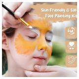 Face Painting Kit for Kids, 42 Color Water Activated Professional Face Paint Makeup Set with Reusable Stencils, Brushes, Sponges and Gems for Halloween, Christmas, Birthdays Parties & Carnival