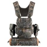 Locmeo Binoculars Harness Chest Pack with Rangefinder Pouch and Hand Warmer Pockets, Adjustable Shoulder Strap, Ideal for Hunting, Hiking