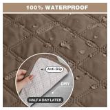 TAOCOCO Waterproof Recliner Couch Covers Sofa Slipcover for 3 Cushion Couch, Pet Sofa Cover for 3 Seat Recliner, Washable Reclining Sofa Cover Furniture Protector with Straps(3 Seater, Brown)