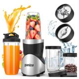 Ganiza Smoothie Blender, 900W Blenders for Shakes and Smoothies, 15-Piece Personal Blender and Grinder Combo for Kitchen, Smoothies Maker with 4 BPA-Free Portable Cup, Nutritious Recipe