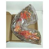 ACRYCS Fall Swag Wreaths for Front Door Artificial Dahlia Flowers Orange Floral Swag Autumn Pumpkins Berries Maple Leaf Fall Swags and Garlands for Wedding Arch Mantle Windows Wall Decor Thanksgiving