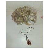 Miss U Hair Women Short Curly White Sea Witch Wig with Earrings and Conch Necklace Adult Cosplay Wig