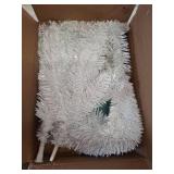 4ft Lighted Artificial White Christmas Tree | Leeheeyee Small Christmas Tree, Not Pre-lit White Tinsel Pine Trees with Lights, Ideal for Home, Office, and Xmas Tree Party DÃ©cor