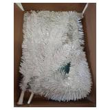 4ft Lighted Artificial White Christmas Tree | Leeheeyee Small Christmas Tree, Not Pre-lit White Tinsel Pine Trees with Lights, Ideal for Home, Office, and Xmas Tree Party DÃ©cor