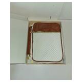 BellaHold Quilted Vegan Leather Bible Cover, Color-Blocked Bible Cover Case for Women, Large Bible Carrying Case with Handle, Bible Study Supplies & Christian Gift for Women (White & Brown, M/L)