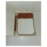 BellaHold Quilted Vegan Leather Bible Cover, Color-Blocked Bible Cover Case for Women, Large Bible Carrying Case with Handle, Bible Study Supplies & Christian Gift for Women (White & Brown, M/L)