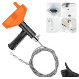 33 Feet Drain Snake Auger, Plumbing Snake Drain Hair Clog Removal Tool, Sink Unclogger, Heavy Duty Toilet Snake Auger, Cleaner Tool for Bathroom Kitchen Tub Shower Drain Clog Remover with Gloves