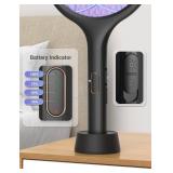 YISSVIC Electric Fly Swatter 4000V Bug Zapper Racket Dual Modes Mosquito Killer with Purple Mosquito Light Rechargeable for Indoor Home Office Backyard Patio Camping (Black-1 Pack)