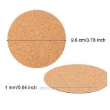 60 Pieces Self Adhesive Cork Coasters Squares/Round 4 x 4 Cork Mats Backing Sheets for DIY Coasters Crafts Backing Tiles Supplies(Round)