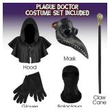 ArtCreativity Plague Doctor Halloween Costume for Kids - Halloween Plague Doctor Costume Set with Mask, Hood and Gloves - Steampunk Mask - Steampunk Costumes for Kids and Teens