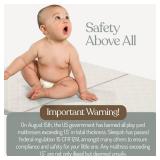 Sleepah Pack and Play Mattress Waterproof & Washable Cover Foldable Tri-Fold Pad 38 x 26 x 1.5 Pad for Babies and Toddlers Play Yards Mattresses Fits Most Playpens