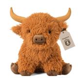 5lbs Highland Cow Weighted Stuffed Animals, 16in Tall Big Highland Cow Plush Toy, Soft Adorable Stuffed Animal for Kids and Adults Highland Cattle Gift Plushie Decor