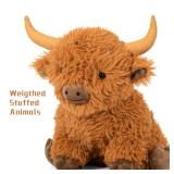 5lbs Highland Cow Weighted Stuffed Animals, 16in Tall Big Highland Cow Plush Toy, Soft Adorable Stuffed Animal for Kids and Adults Highland Cattle Gift Plushie Decor