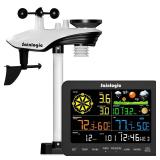 Sainlogic Weather Stations Wireless Indoor Outdoor SA6, Weather Station with Rain Gauge and Wind Speed, Weather Forecast, Temperature, Air Pressure, Humidity, Moon Phase, Alarm Clock(No WiFi)