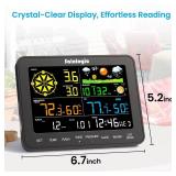 Sainlogic Weather Stations Wireless Indoor Outdoor SA6, Weather Station with Rain Gauge and Wind Speed, Weather Forecast, Temperature, Air Pressure, Humidity, Moon Phase, Alarm Clock(No WiFi)
