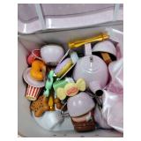 iAOVUEBY Tea Party Set for Little Girls, 49PCS Princess Tea Time Toys Including Tea Set Dessert Carrying Case, Kids Kitchen Pretend Playset, Tea Set for Girls Birthday Toddler Age 3-8, Pink