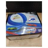 HACOCOLA 15 Ft Double Sided Flexible Race Track Set with 6 Toy Cars for Kids (Blue)