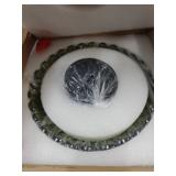 Semi Flush Mount Ceiling Light Fixture, Green Glass 3-Light Modern Vintage Ceiling Lights, Scalloped Close to Ceiling Light, Black Base Flush Mount Ceiling Light for Hallway Bedroom Entryway Kitchen