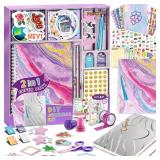 PERRYHOME 2-Pack DIY Journal Kit for Girls - 200+Pcs Journal Set for Tween & Teen Girls, Journaling Art & Crafts Kits, Christmas Gifts for 8 9 10 11 12 13 14 Year Old Girl,Scrapbook&Diary Supplies Set