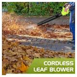 Leaf Blower, Electric Cordless Leaf Blower with 2 Batteries and Charger, 2 Speed Mode, Lightweight Cordless Blower for Blowing Leaves, Patio Cleaning, Blowers for Lawn Care and Dust
