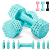 EQUIPRO Adjustable Dumbbell Set, 4 in 1 Weights for Women at Home, Hand Weights Dumbbells for Women, Each 2lb 3lb 4lb 5lb Fast Adjust Weight with Soft TPU Handle for Home Gym Exercise Training
