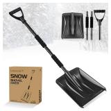 Snow Shovel for Car & Driveway, 2026 New Upgrade Snow Shovels, 42.5\" Lightweight Aluminum Alloy Shovel, Detachable Emergency Snow Shovel for Cars, Home, Garden, Mud and Snowman, Snow Removal (Black)