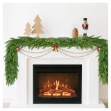 Christmas Garland Decorations Indoor Decor: 6 FT Artificial Realistic Pine Garland Green Faux Greenery Garland for Mantle Staircase Table Wall Outdoor Christmas Decorations