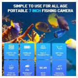 1200TVL HD Underwater Ice Fishing Camera with 7inch Monitor,98ft Cable,10000mAh Fish Finder with 24pcs LED Lights,12pcs Infrared Night Vison,12pcs White Lights,Aluminium Case for Lake,Fish Boat