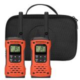 Motorola Solutions, Portable FRS, T605_H2O, Talkabout, Two Way Radios Waterproof Walkie Talkie Emergency Preparedness, Rechargeable, 22 Channel, 35 Mile, Orange W/Black, 2 Pack
