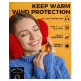 Buauty Ear Muffs Winter Women Men Kids Girls Earmuffs for Women Winter Accessories Ear Covers Cold Weather Running Ear Warmers Headband White Black Cute Fluffy Fuzzy Adjustable Faux Fur Ladies - Red