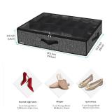 Onlyeasy Sturdy Under Bed Shoe Storage Organizer, Set of 2, Fit 12 to 24 Pairs, Underbed Shoes Closet Storage Solution with Clear Window, Breathable, L29.3 x W23.6 x H5.9, Linen-like Black, MXAUBSB2P