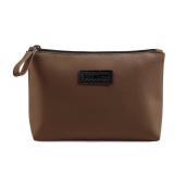 Cosmetic Bags for Women Small Makeup Bag for Purse Pu Leather Makeup Pouch Travel Makeup Bag with Zipper Make Up Bag for Travelling (Coffee)