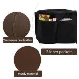 Cosmetic Bags for Women Small Makeup Bag for Purse Pu Leather Makeup Pouch Travel Makeup Bag with Zipper Make Up Bag for Travelling (Coffee)