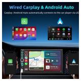 Double Din Car Stereo Apple Carplay Radio Screen for Car Audio Receivers, Bluetooth Car Play Android Auto 7\" Touchscreen, Car Radio Support Bluetooth, SWC, Mirror Link, FM, Type-C