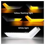 KEMIMOTO Upgraded DRL Signal Light, Flashing Flowing Yellow LED Daytime Running Light DRL Fang Headlight, Compatible with Can-Am Defender & Defender MAX 2020-2025