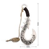 The Polynesian Demigod Maui-Inspired Cosplay Samll Fish Hook Props Engraved Hawaii Tribal Design (Ivory White)